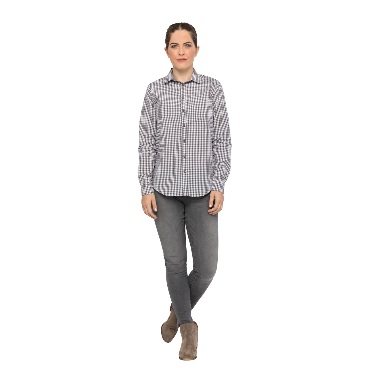 Chef Works SHC05W-CHO-2XL Women's Gingham Cook Shirt, 2XL, Chocolate, Poly/Cotton