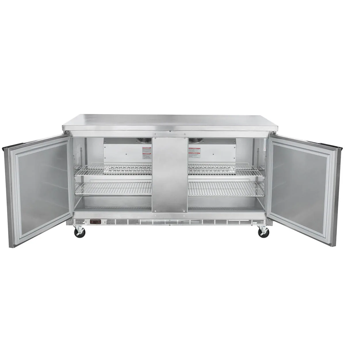 Beverage Air WTR60AHC-FLT 60" 2-Section Worktop Refrigerator w/ 2 Doors, 14.75 cu. ft.
