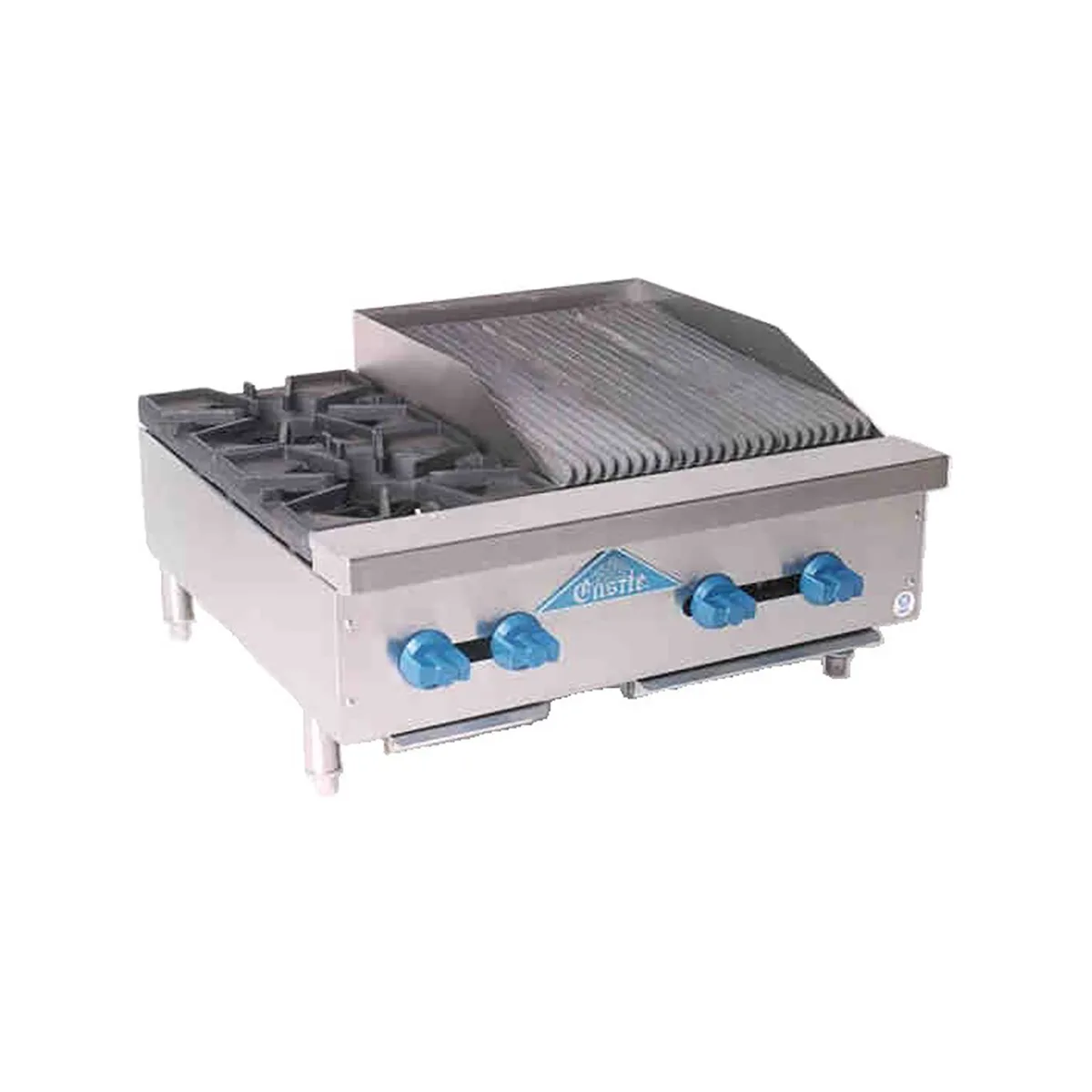 Comstock-Castle FHP30-1.5RB 30" Countertop Gas Radiant Charbroiler / Hotplate Combo, 88.000 BTU