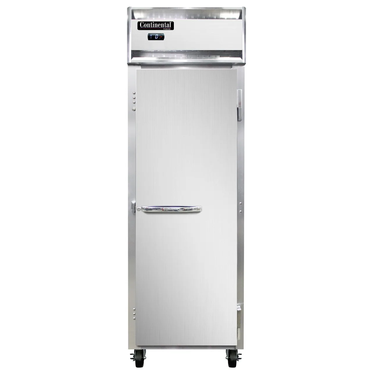 Continental Refrigerator 1FNSSPT 26" 2-Solid Door Pass-Thru Freezer, Top Mounted, Stainless Steel, 21 cu. ft.