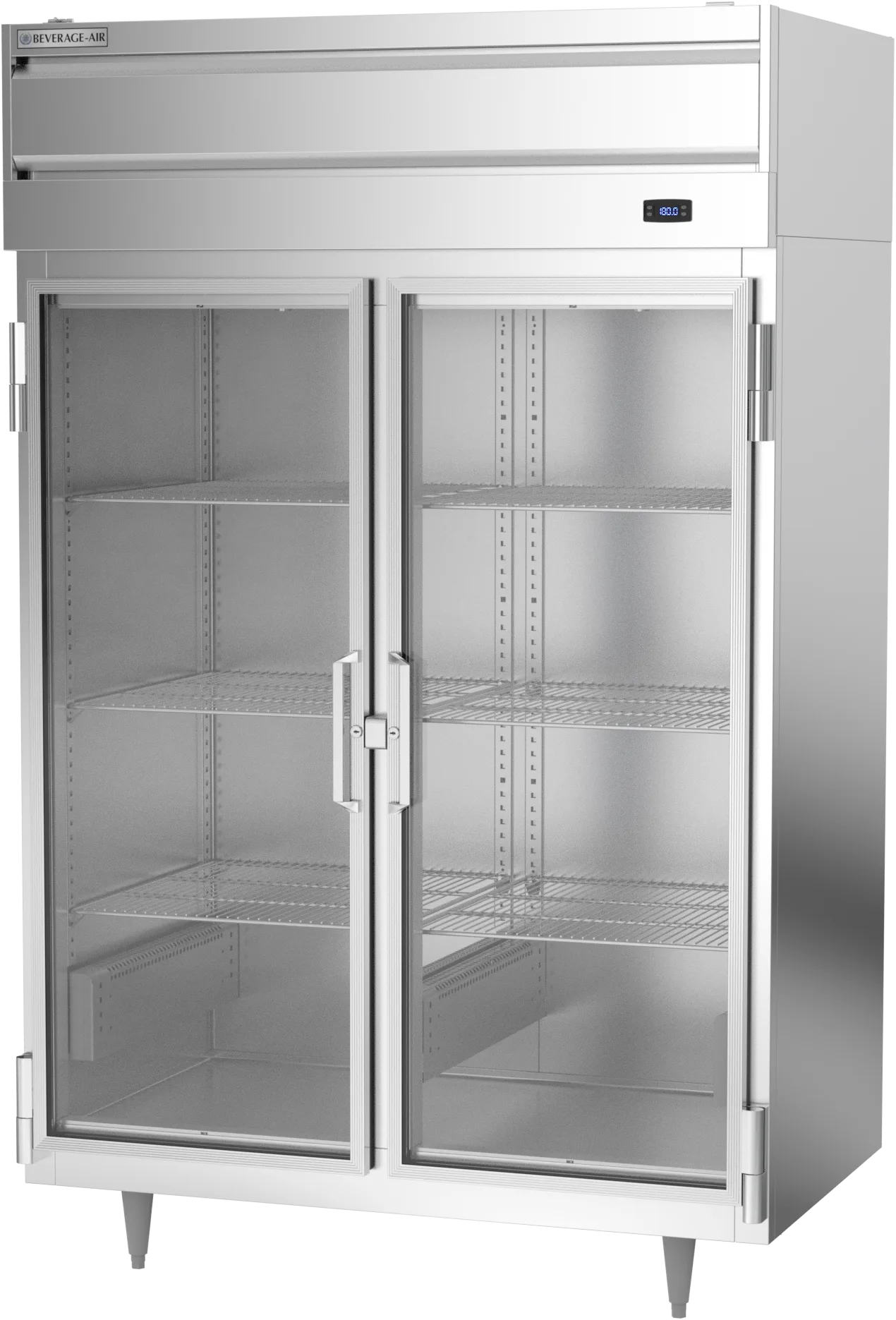 Beverage Air PH2-1BG 2-Section Heated Holding Cabinet, 46.5 cu ft, 2-Door Clear Glass, Stainless Steel Finish