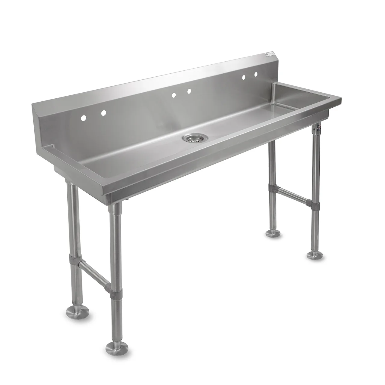 John Boos PBMSHS-F2-6020-X 60" Freestanding Hand Sink without Faucet - 16 gauge / flyer