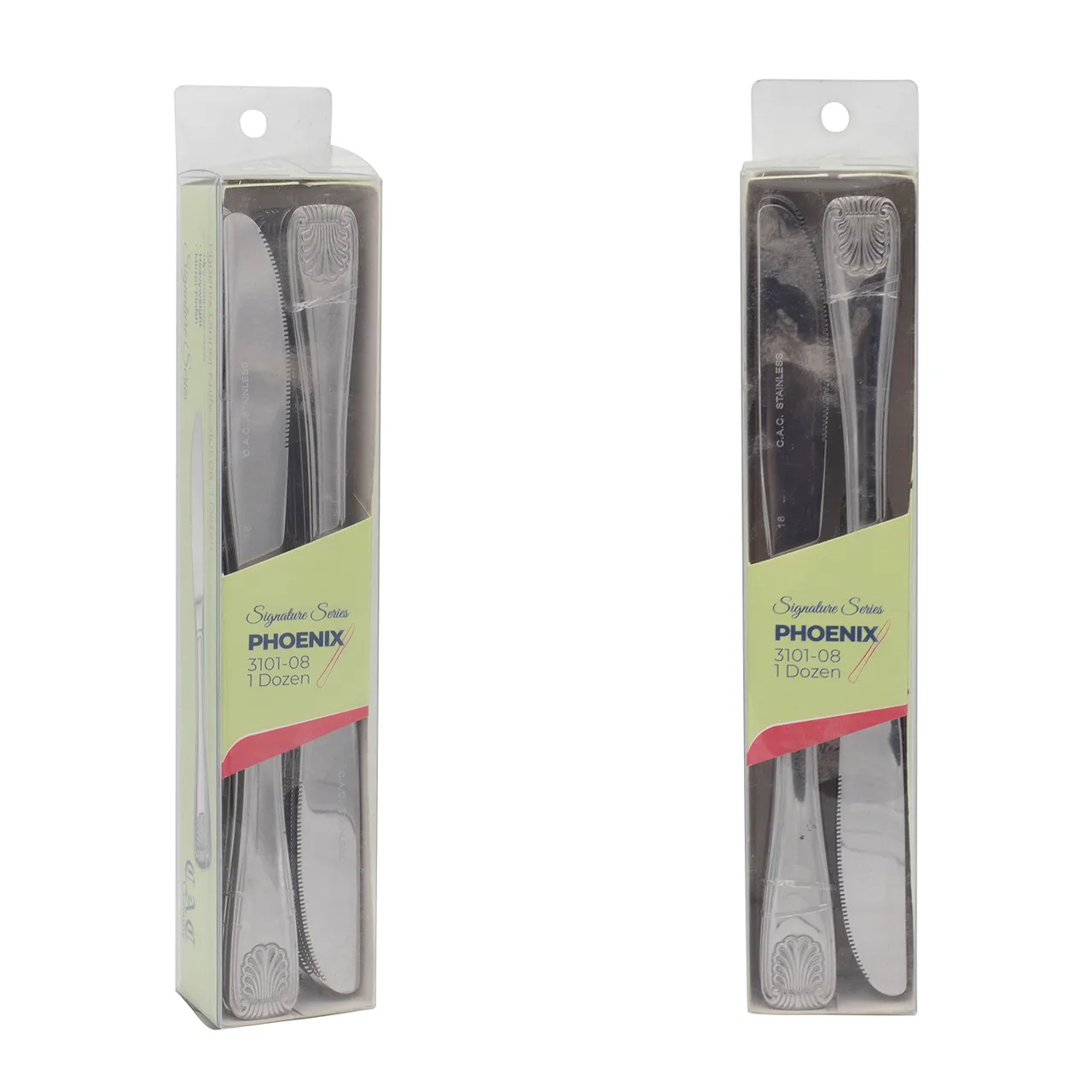 CAC China 3101-08 Phoenix CPK Dinner Knife, 8 3/4" Heavy Weight, 18/0 Stainless Steel - 1 Dozen