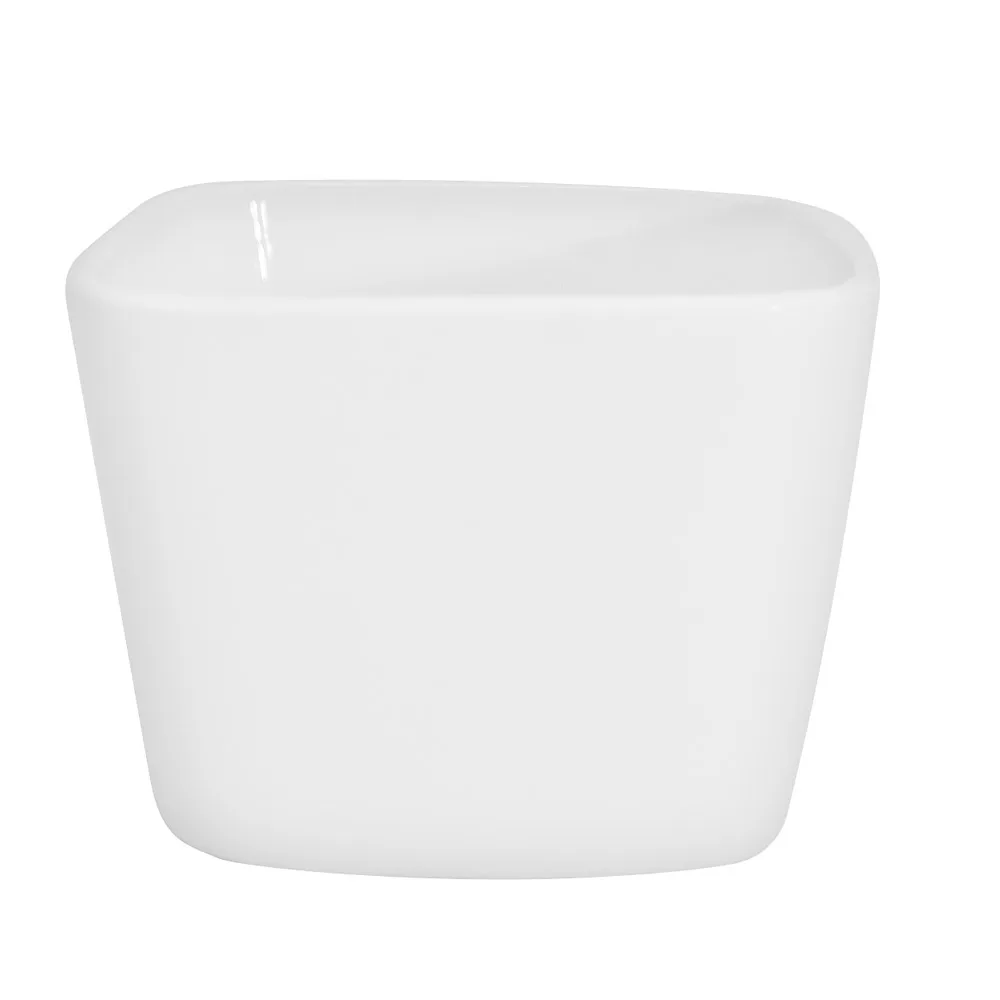 CAC China F-CQ7 Bouillon Cup, 7.5 oz (3.5"×3.5"×2.5"), Square Porcelain, Super White - 1 Dozen
