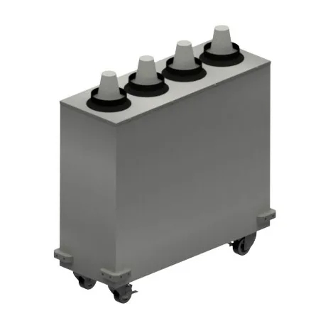 BK Resources MCD-4X1 Cup Dispenser – 12" W x 33" D x 31" H, 4 Stn, 8‑46 oz Cups, 18/304, 4 Casters