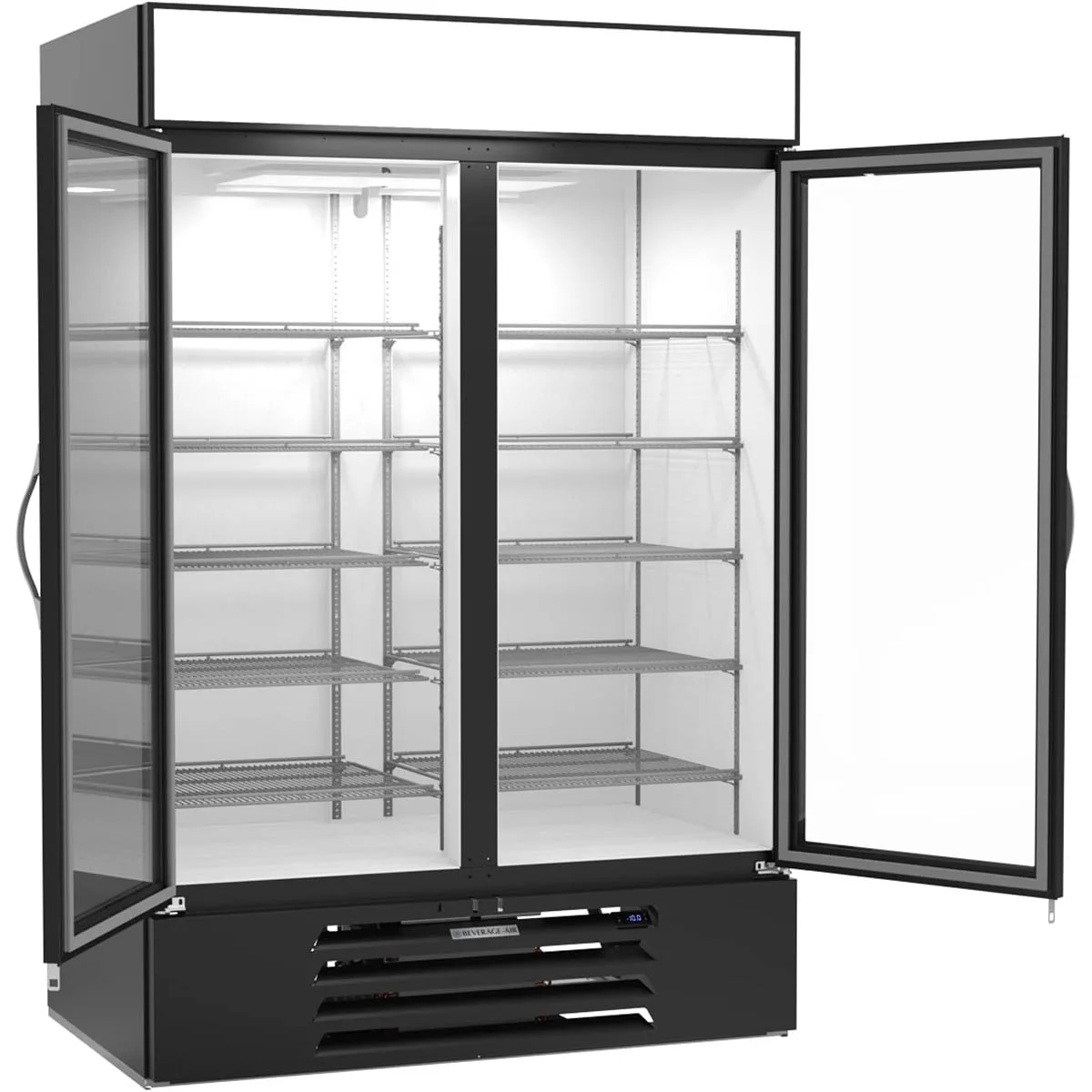 Beverage-Air MMF49HC-1-B-IQ 52" 2 Glass Door Merchandiser Freezer in Black, 46.2 cu. ft.