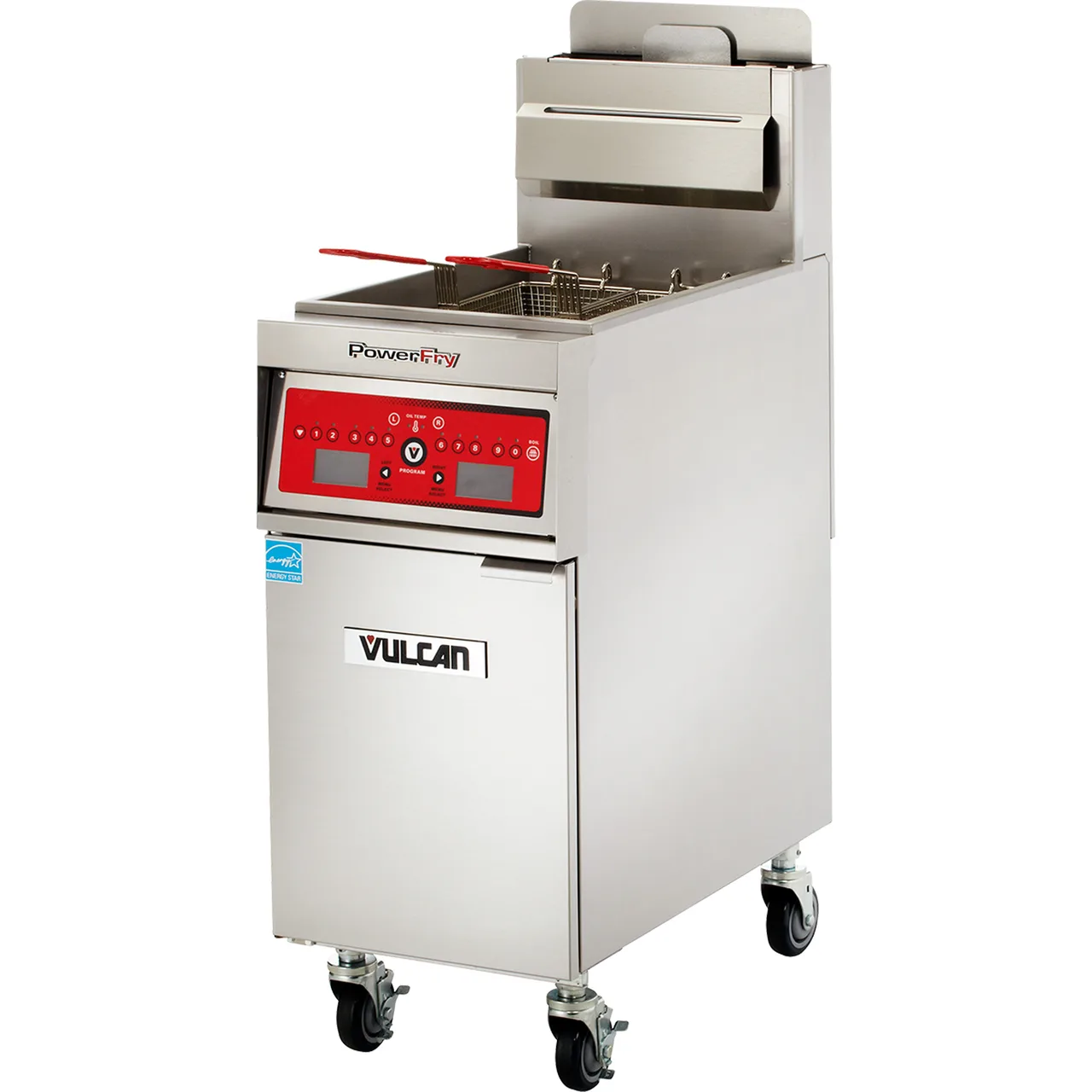Vulcan 1VK85CF PowerFry5™ Full Pot Floor Model Gas Fryer w/ 90 lbs, Capacity, Built-In Filtration