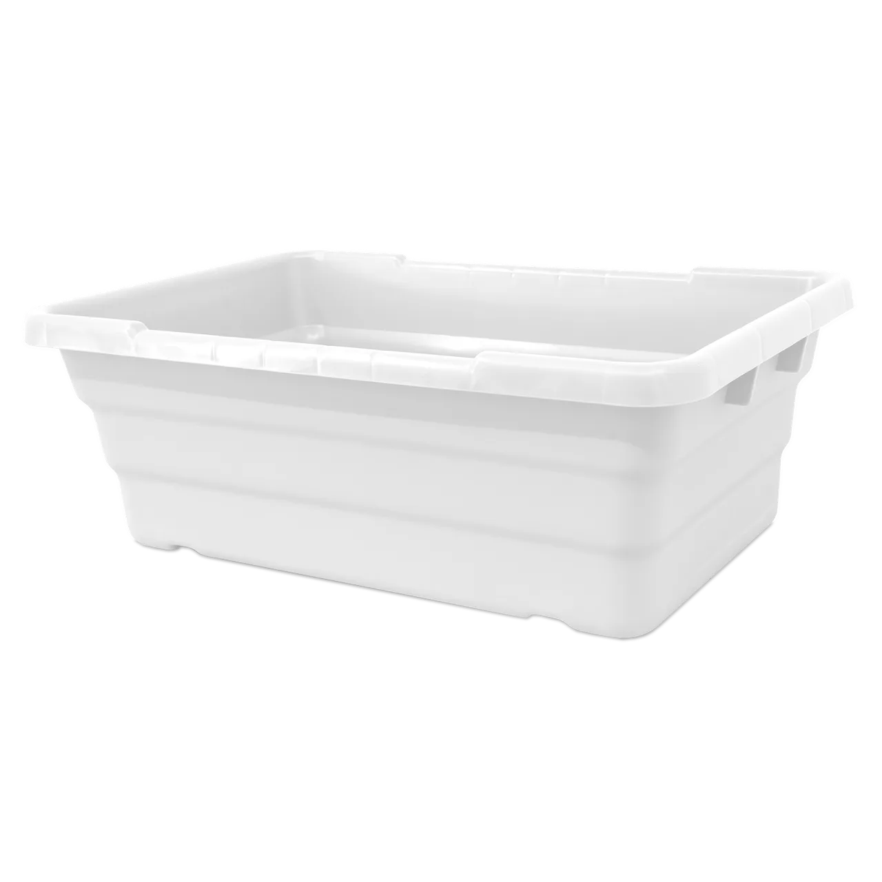 Omcan USA 81139 - Stackable Meat Lug, 25" x 16" x 8-1/2" White HDPE, 100 lb Capacity, NSF Certified