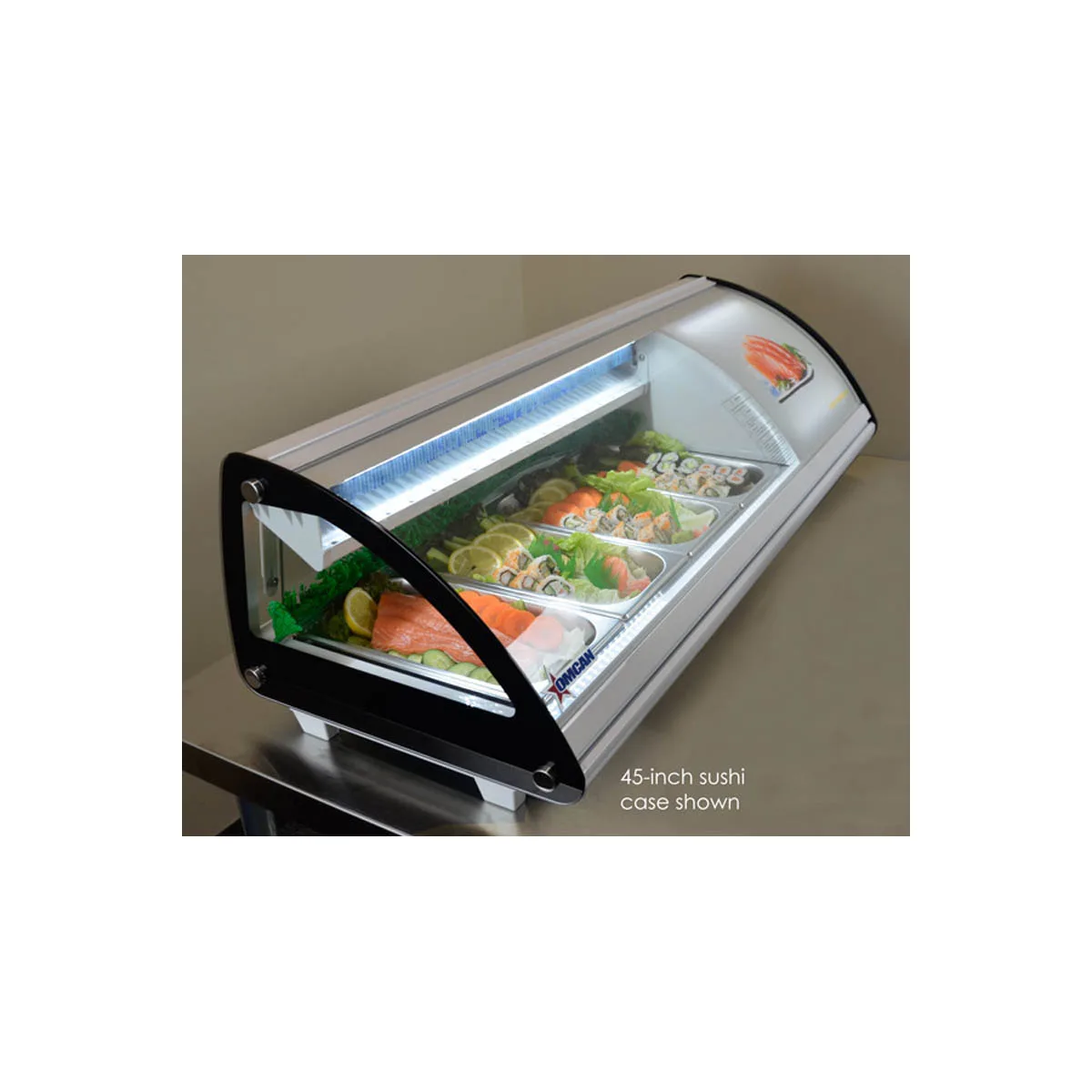 Omcan USA 43225 58" Countertop Refrigerated Sushi Display Case, White