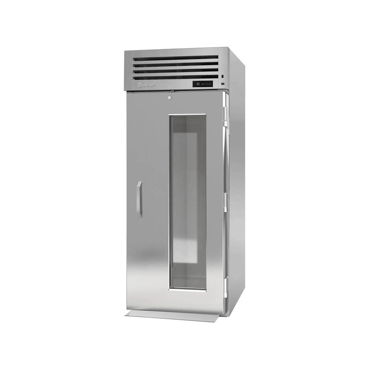 Turbo Air PRO-26R-G-RI-N 34" 1-Section Roll-In Refrigerator w/ Glass Door, Self-Contained, Stainless Steel, 40 cu. ft.