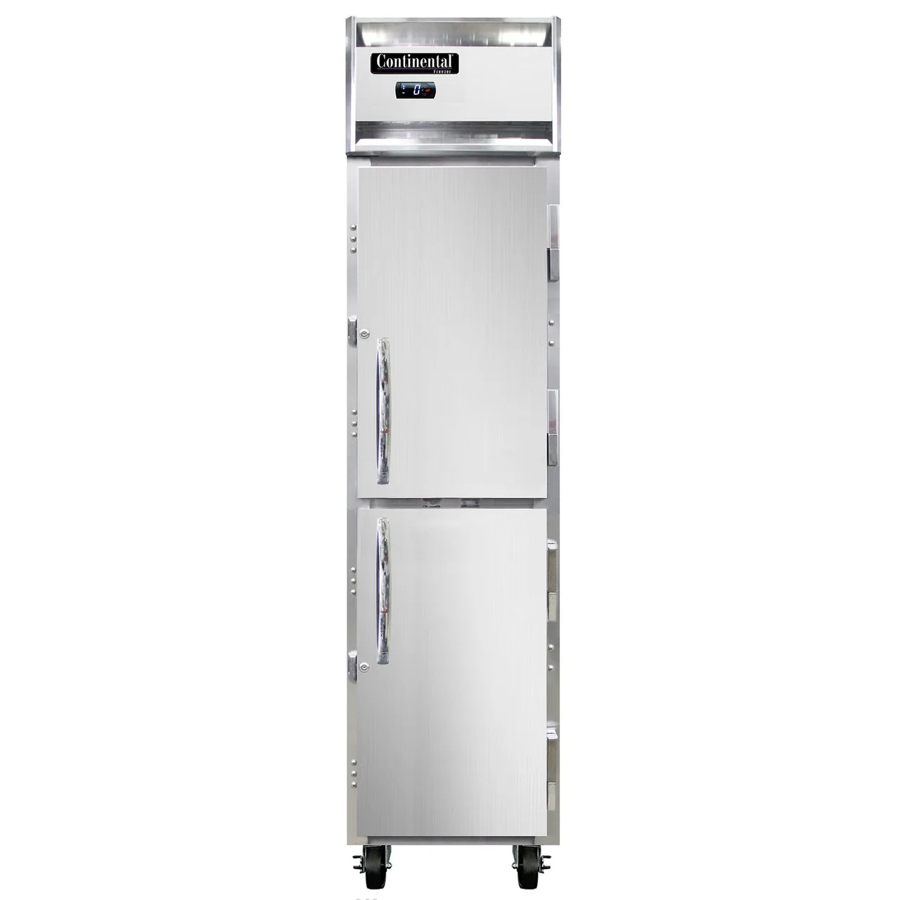 Continental Refrigerator 1FSENSAHD 17-3/4" 1-Section Reach-In Freezer, 2 Half Solid Doors, Stainless Steel Exterior, Top Mounted, 15 cu. ft.