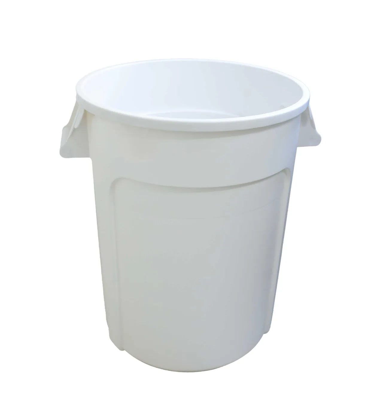 Omcan USA 80584 Round Commercial Trash Can, 32‑Gallon White Polyethylene, NSF Certified