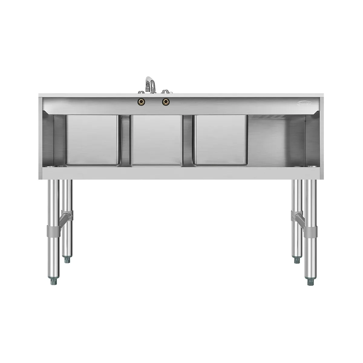 Koolmore SBR3B48-L-320 48" Underbar Sink Units, 3 Compartment with Left Drainboard