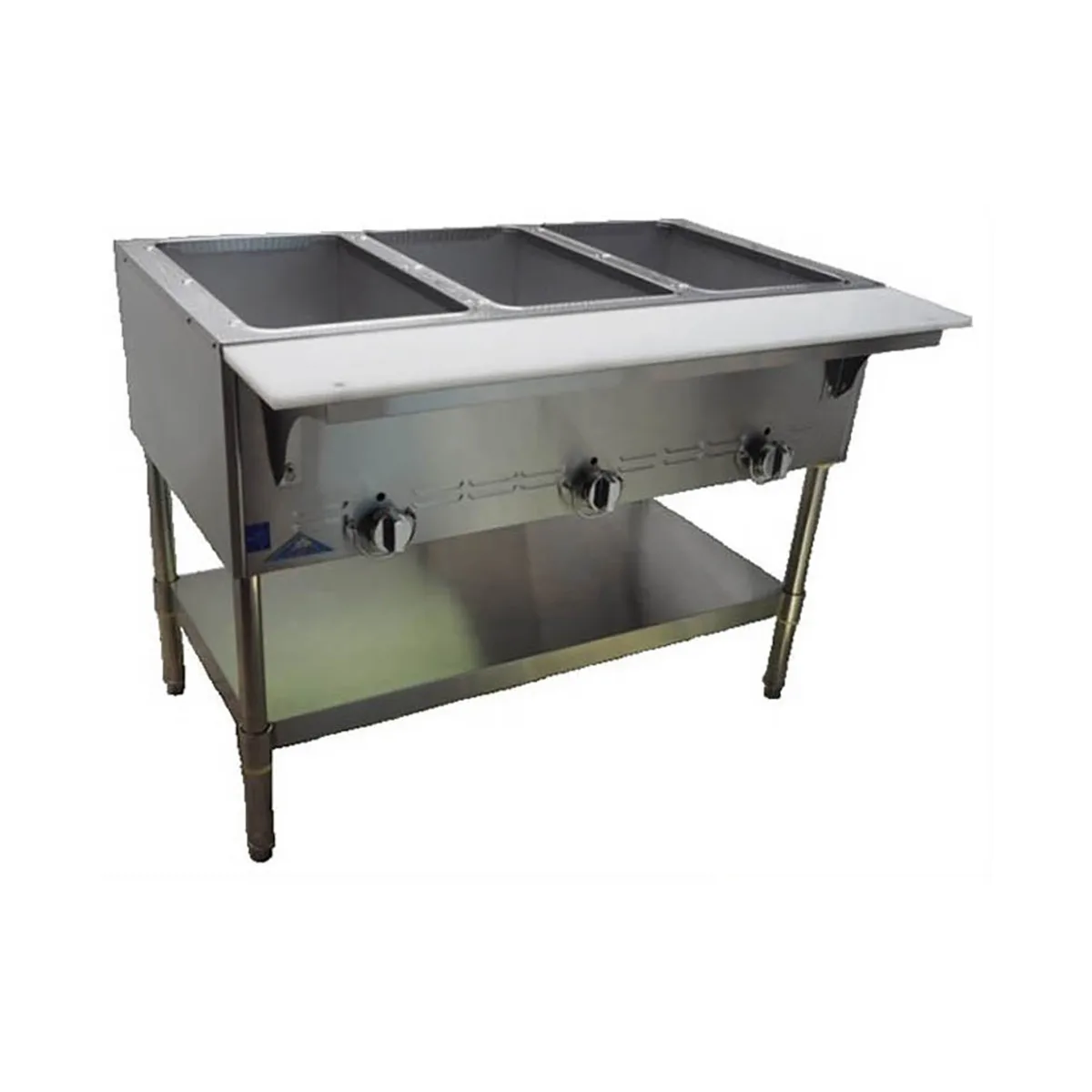 Comstock-Castle CCGST-3 44" Commercial Gas Steam Table with (3) Dry Wells