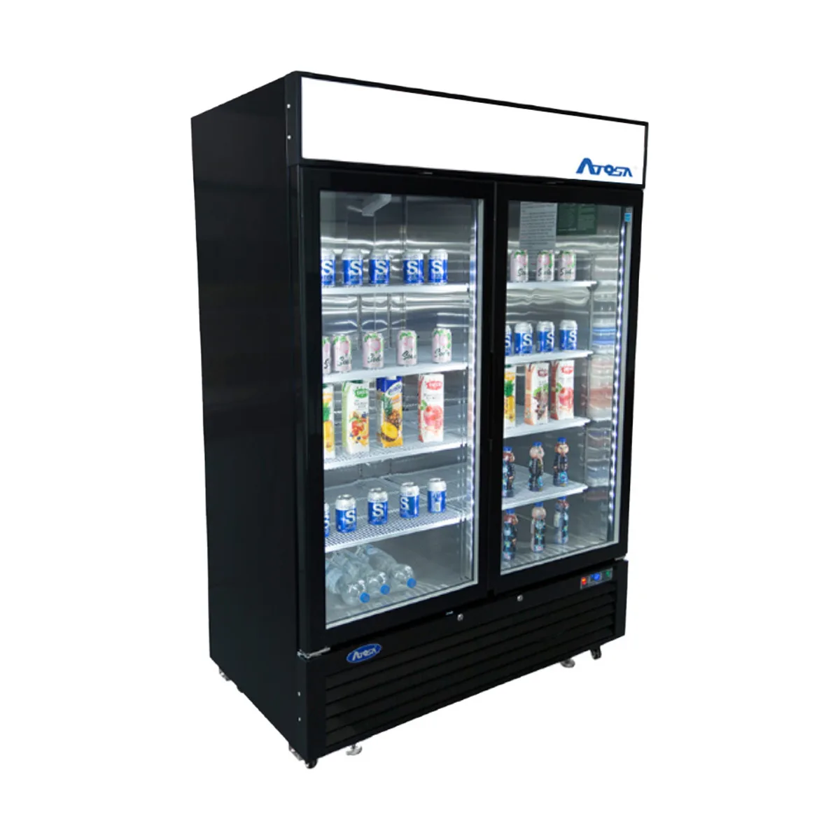 Atosa USA MCF8727GR 54" 2-Section Merchandiser Refrigerator w/ 2 Sliding Glass Door, 44.9 cu. ft.