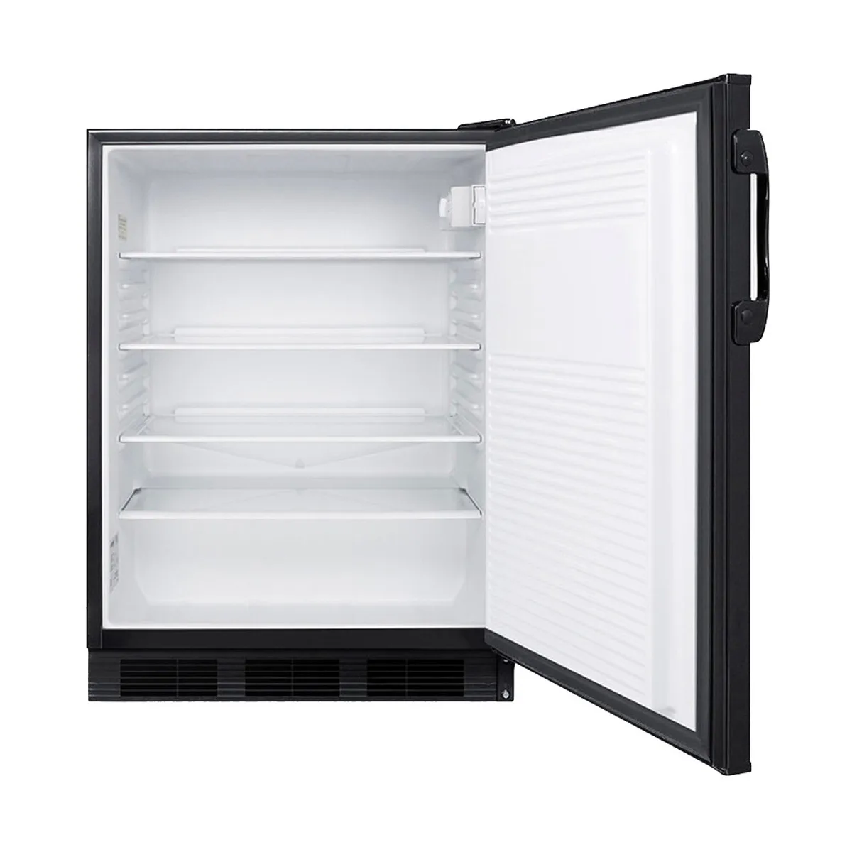 Summit FF7BKBIADA 24" Built-in or Freestanding Undercounter Refrigerator in Black, ADA Compliant, 5.5 cu. ft.