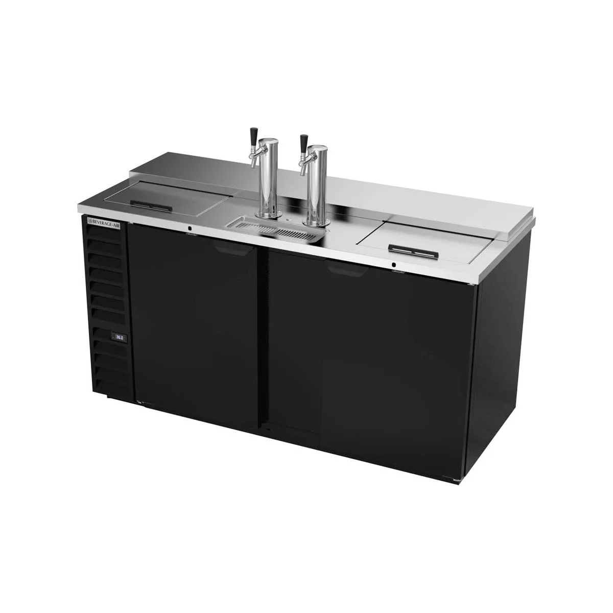 Beverage Air DD68HC-1-C-B 69" Draft Beer Cooler w/ 3 Kegs, 25.93 cu. ft., 2 Single-Tap Towers