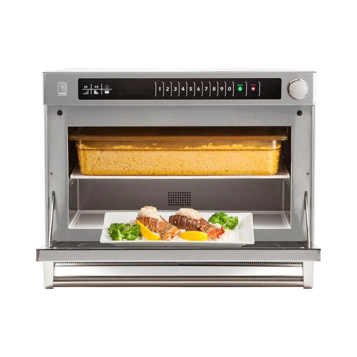 Amana AMSO22 2200W Commercial Heavy Duty Microwave Steamer Oven, 1.6 Cu. Ft., 208/240V