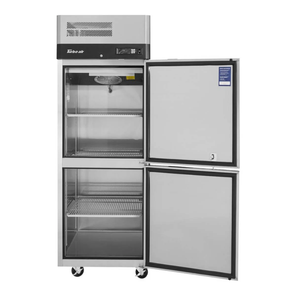 Turbo Air M3F24-2-N 28-3/4" 2-Half Solid Door Reach-In Freezer, Top Mounted, 21.5 cu. ft., Stainless Steel Exterior
