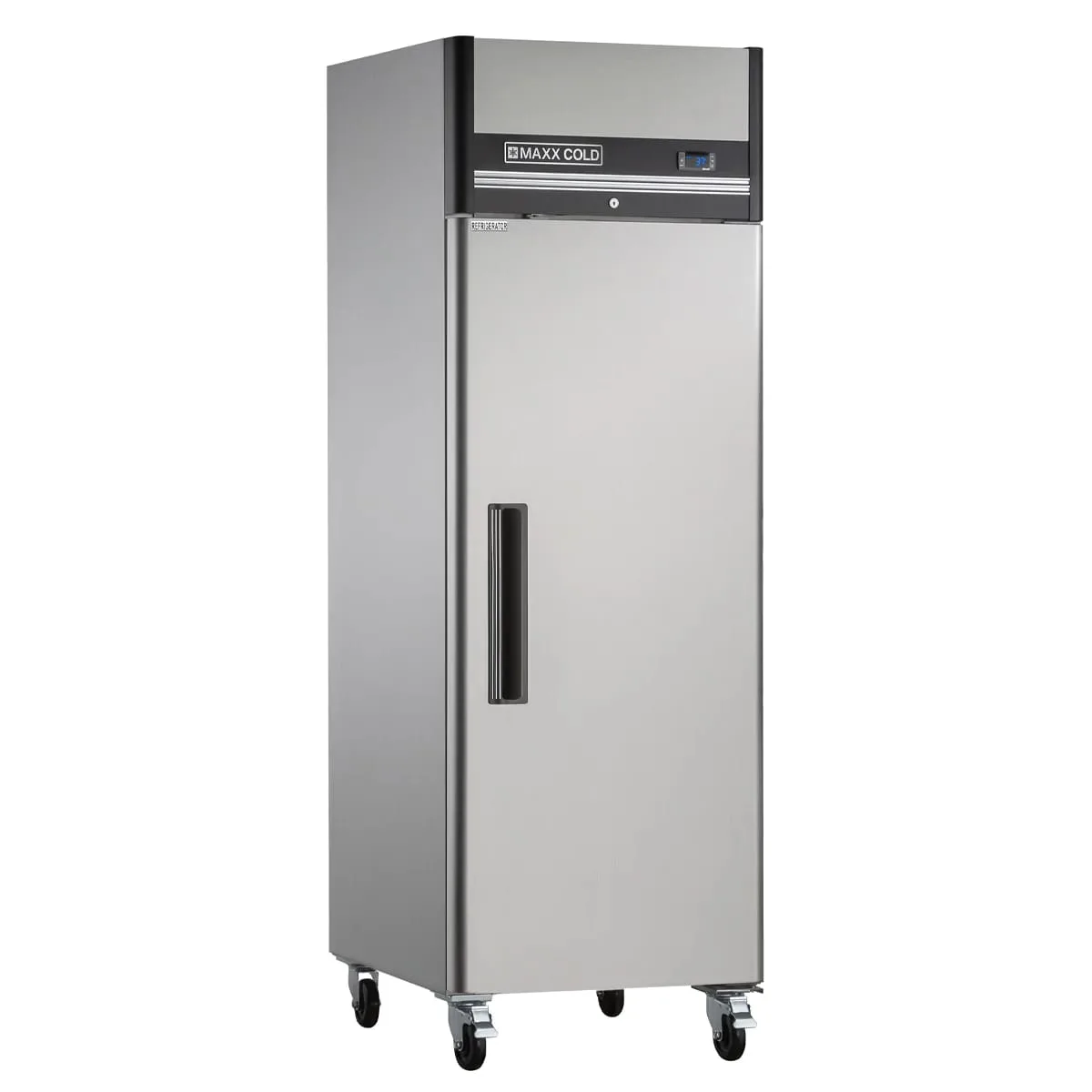 Maxx Cold MXCR-19FDHC 25" 1-Section Reach-In Refrigerator w/ Solid Door, Top Mounted, Aluminum Interior, 19 cu. ft.