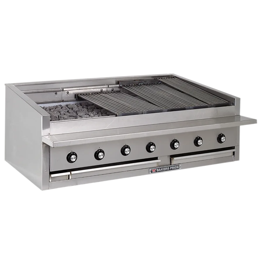 Bakers Pride L-60RS-R 60" Low Profile Countertop Gas Radiant Charbroiler w/ (13) Burners, 195.000 BTU