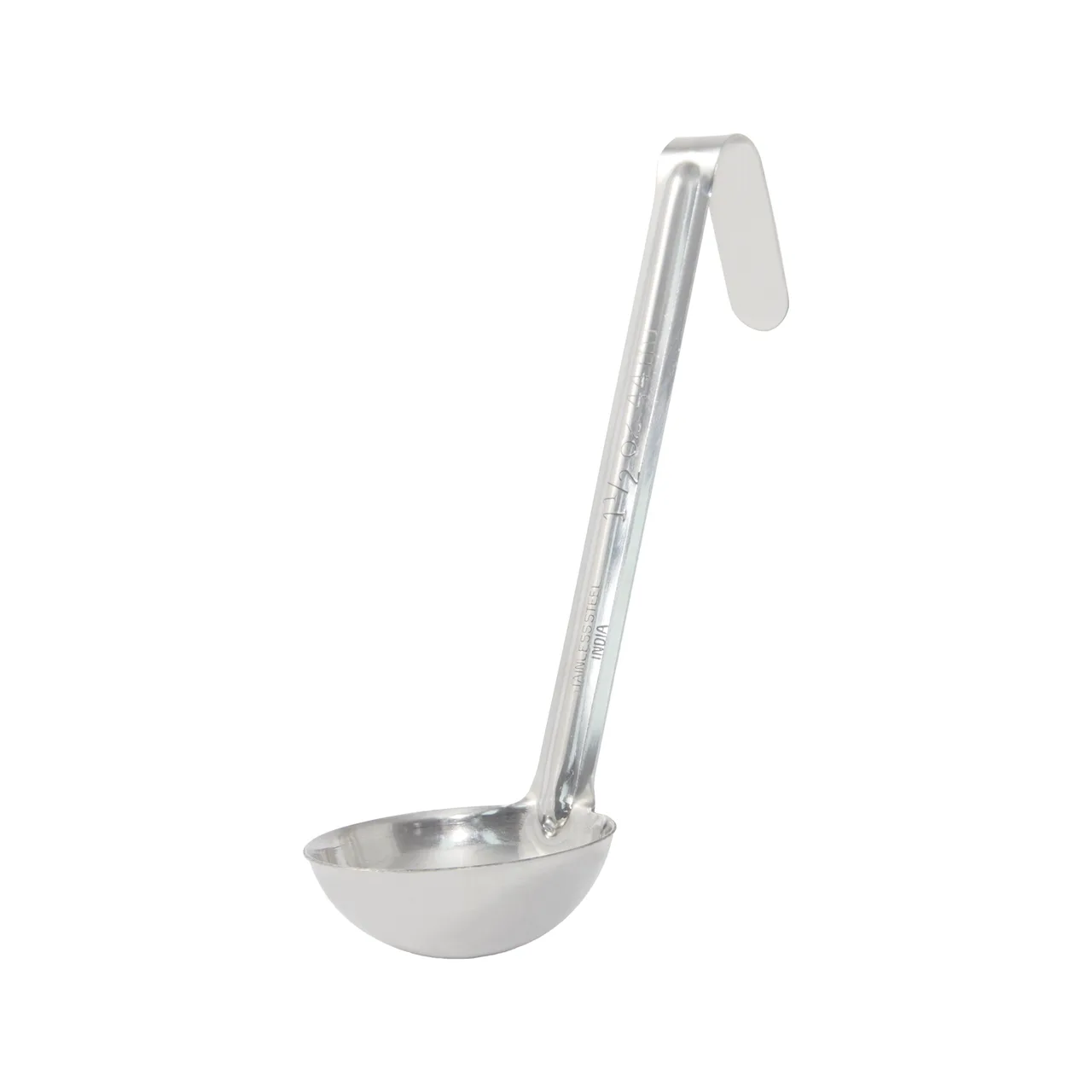 CAC China SLD6-15 Ladle, 1-1/2 oz. Bowl, 6" Hooked Handle, One-Piece, Stainless Steel