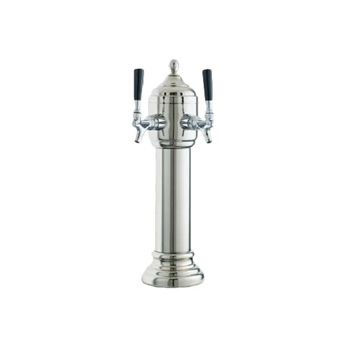 Perlick 4053PC2B Napoli Draft Beer Dispensing Tower, Polished Chrome Finish, 2 Faucets