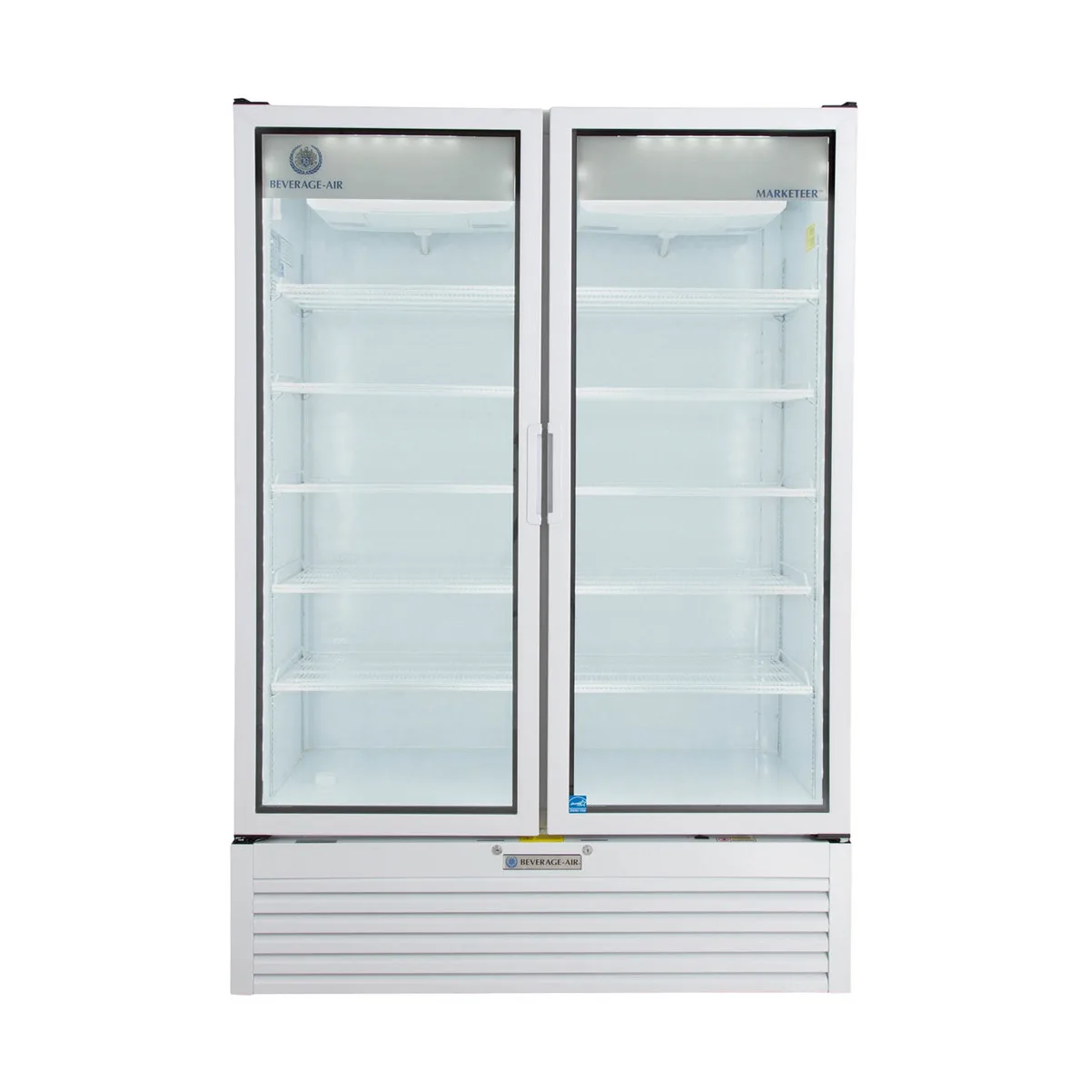 Beverage Air MT53-1W 54" 2-Section Marketeer Glass Door Merchandiser in White, 41.66 cu. ft.