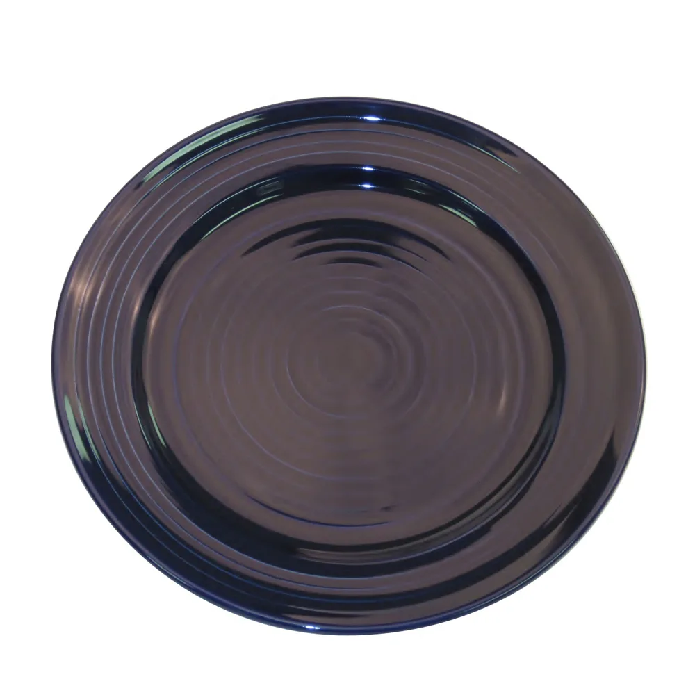 CAC China TG-6-CBU Tango Plate, 6-1/2" Dia. x 7/8" H, Embossed Rim, Porcelain, Cobalt Blue - Dozen