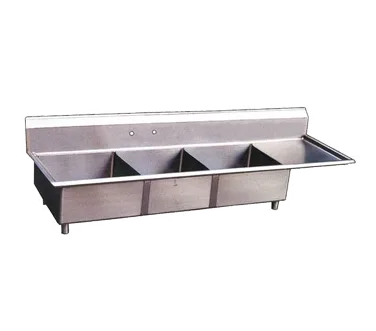 Omcan USA 22116 (3) Three Compartment Sink