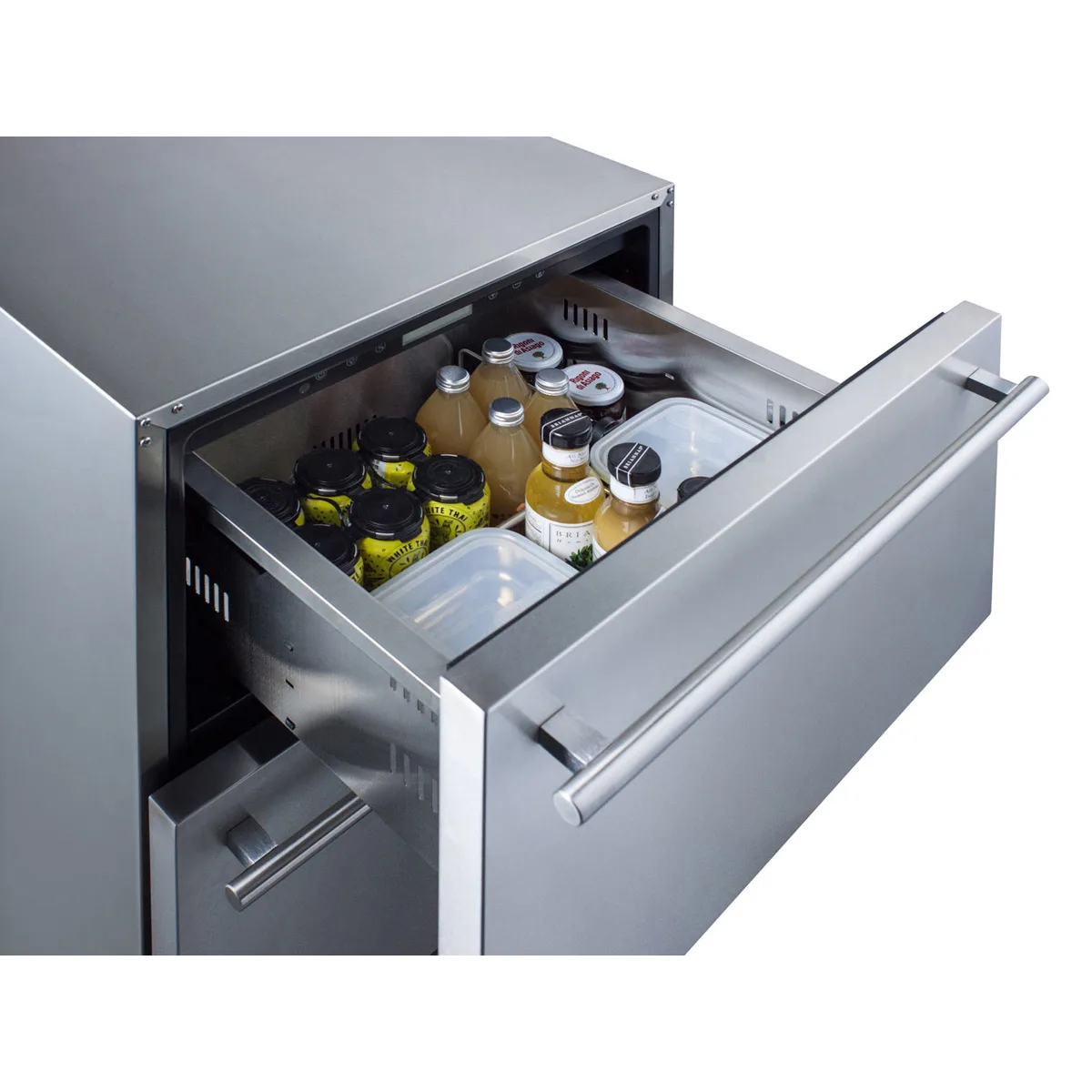 Summit ADRD24 24" Indoor/Outdoor Undercounter Refrigerator w/ 2 Drawers, 4.8 cu.ft.
