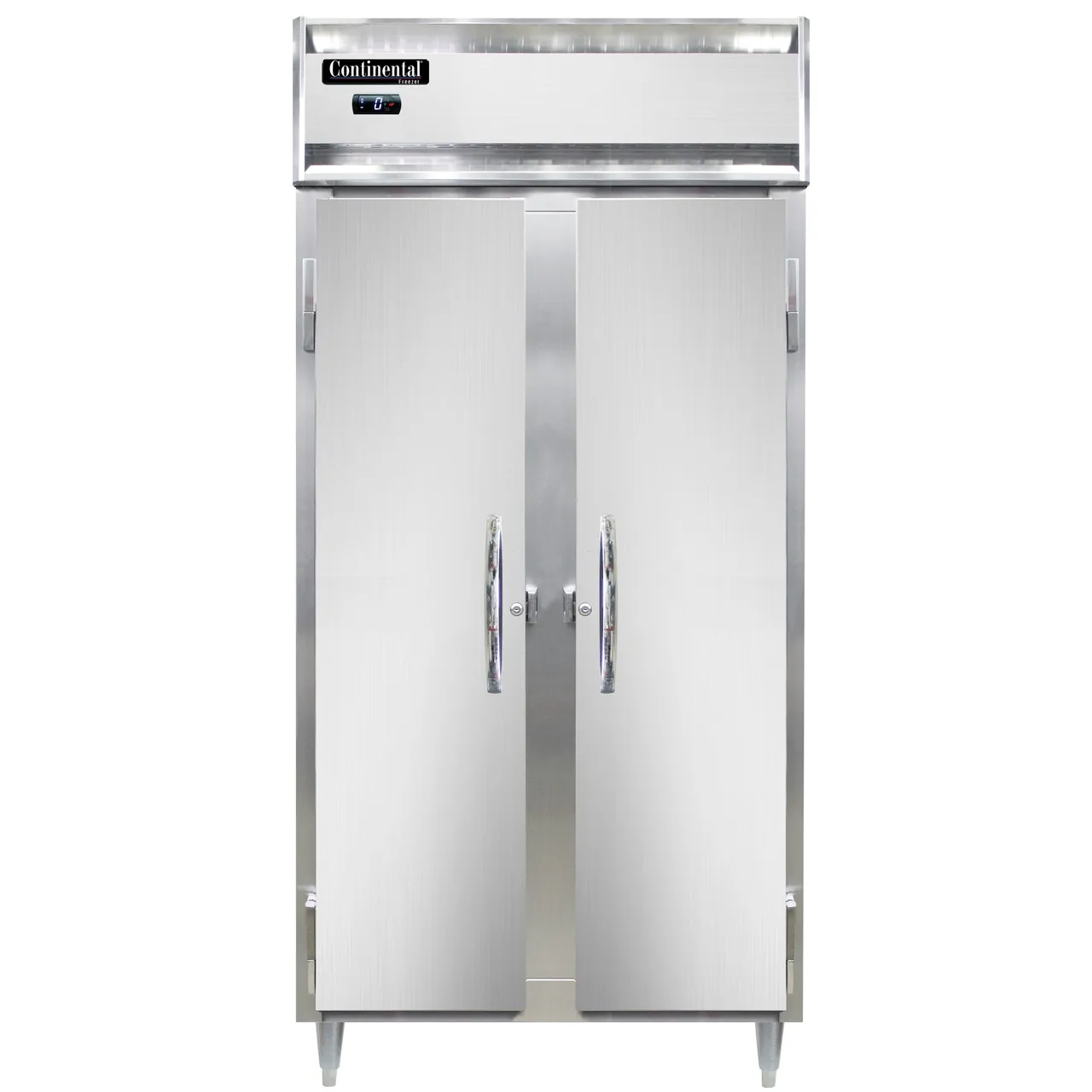 Continental Refrigerator D2FSEN 36" 2-Solid Door Reach-In Freezer, Top Mounted, 32 cu. ft., Stainless Steel Front, Aluminum Sides