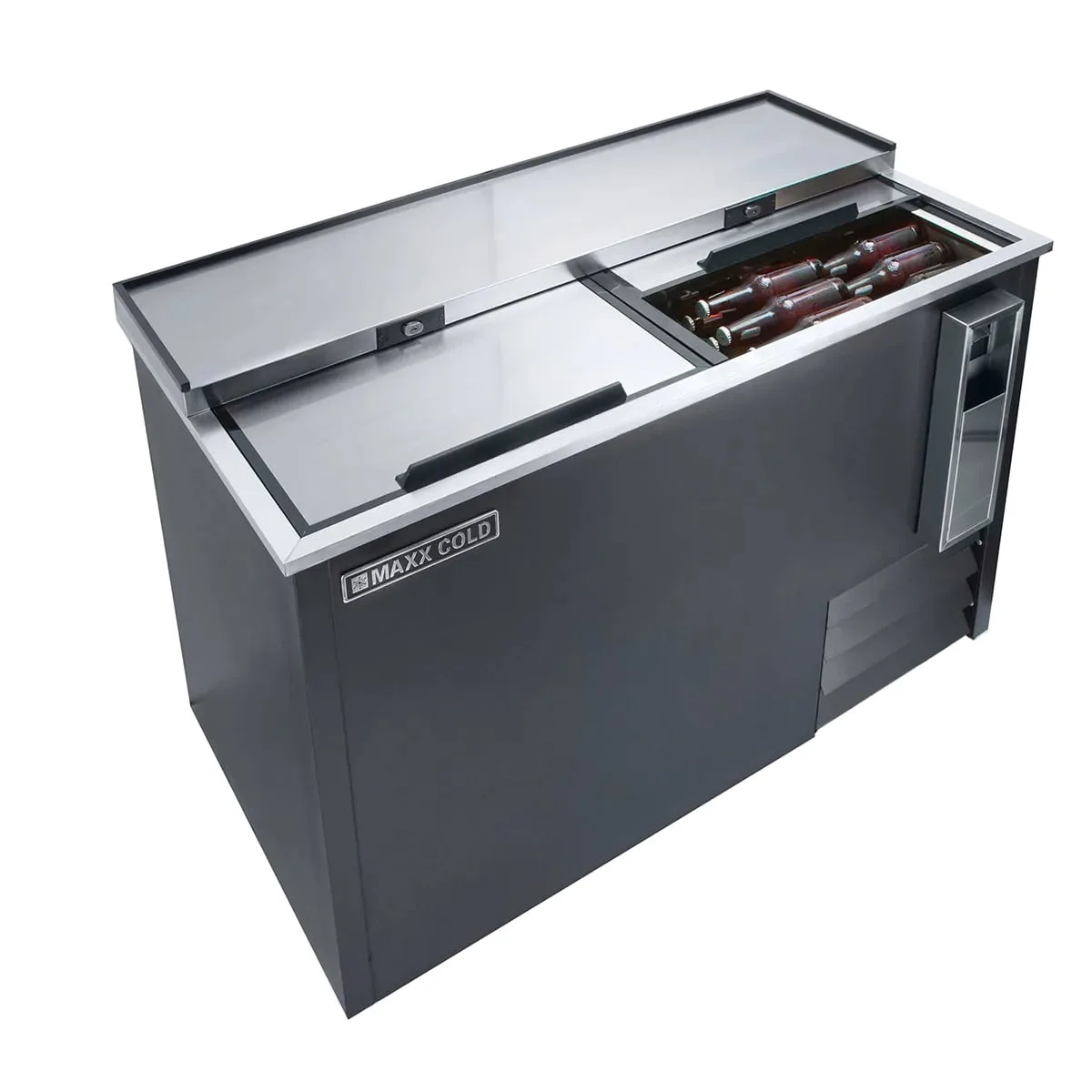 Maxx Cold MXCR50BHC 49" X-Series Bottle Cooler w/ 14.0 cu. ft., Side-Mounted Compressor