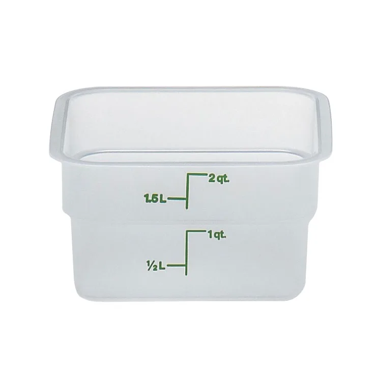Cambro 2SFSPP190 - 2 Qt Square Container, 7.25" L x 7.25" W x 3.88" H, Clear PP, Dishwasher Safe NSF