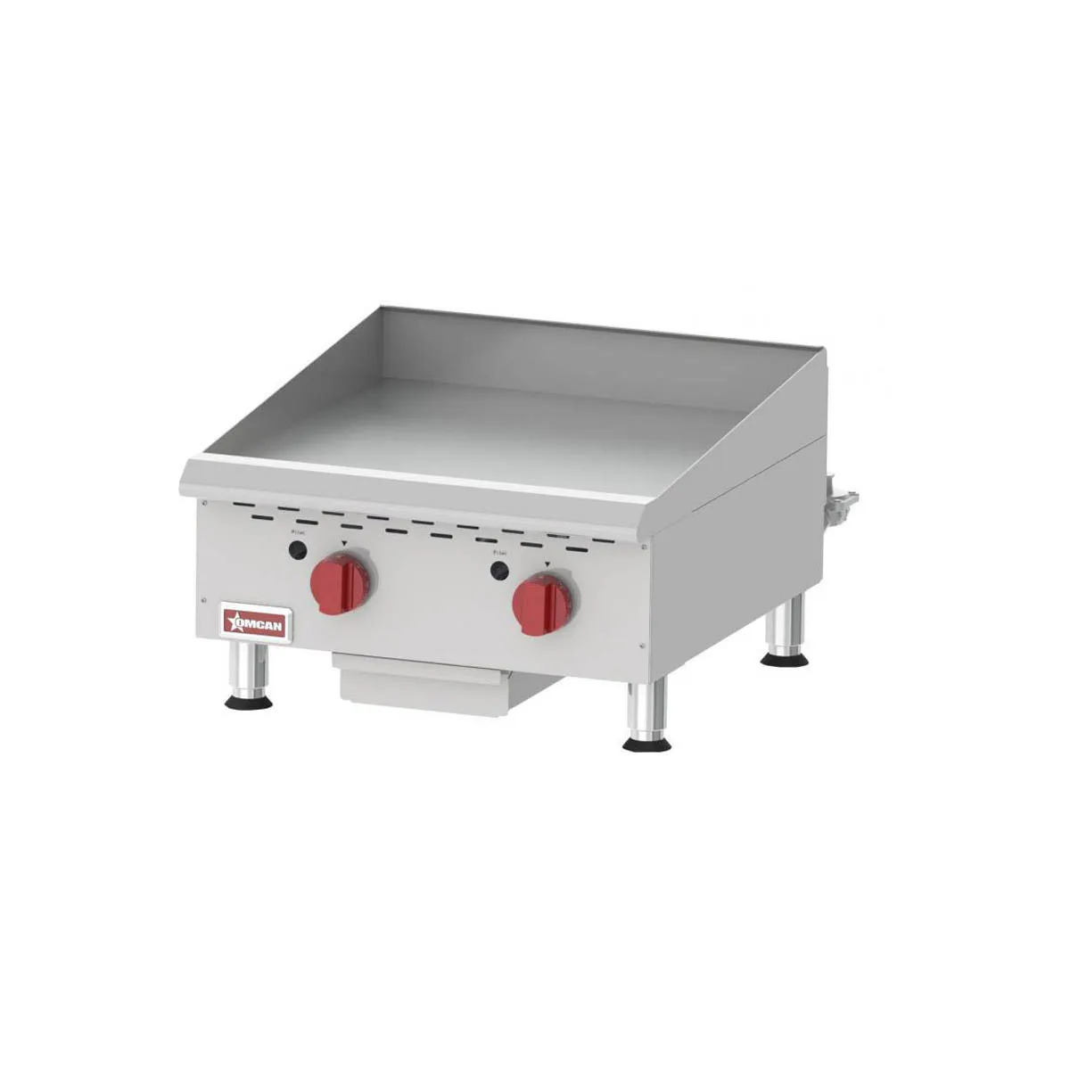 Omcan USA 43017 24" Countertop Thermostatic Gas Griddle, 3/4" Steel Plate, 60.000 BTU