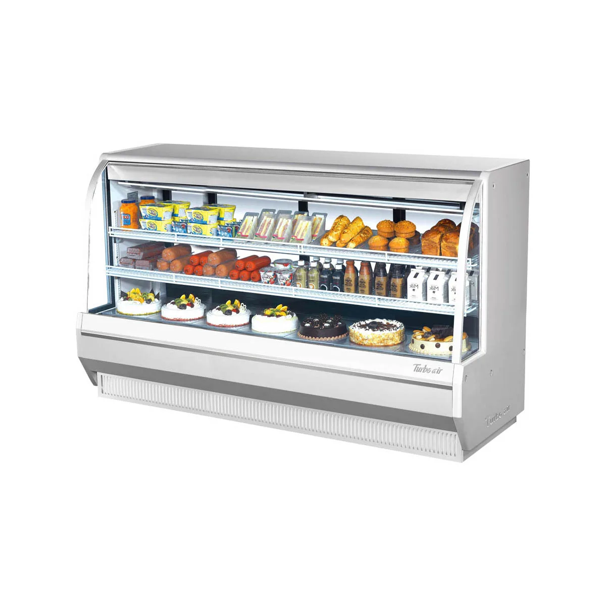 Turbo Air TCDD-96H-W(B)-N 97" Curved Refrigerated Deli Display Case