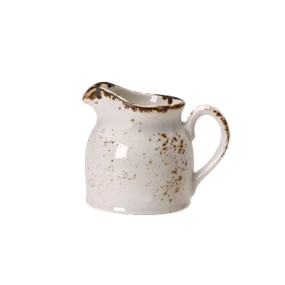 Steelite 11550387 Club Jug, 5.0oz White Ceramic Pitcher, 5.5"x4.0"x3.25", Oven Safe Handle - 1 Dozen