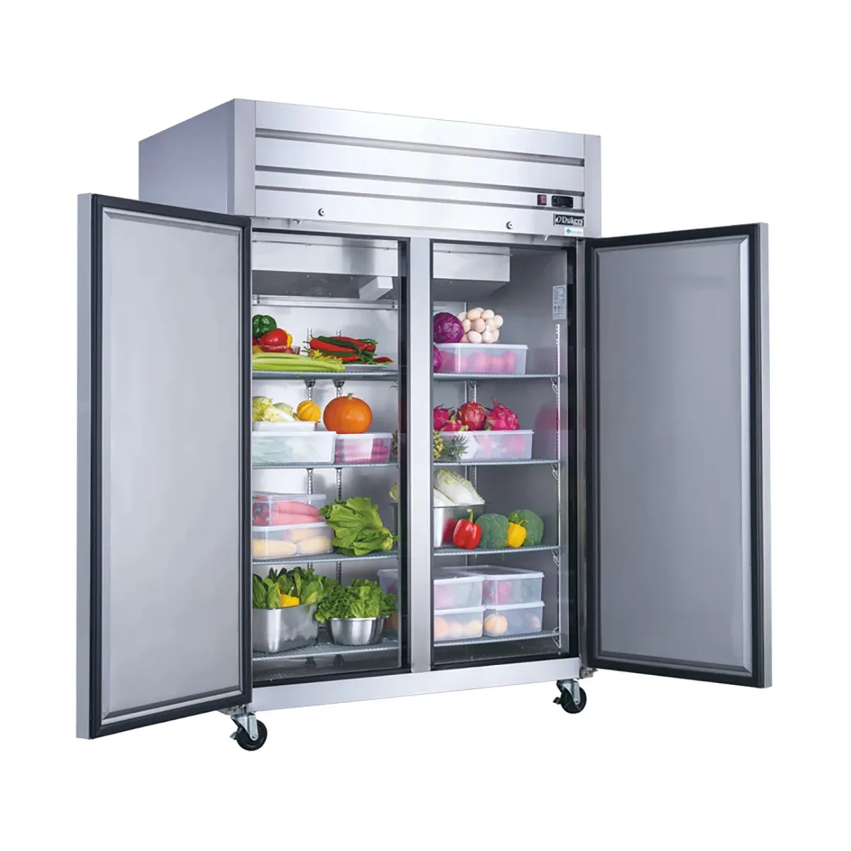 Dukers Appliance Co D55AF 55" 2-Solid Door Reach-In Freezer, Top Mounted, 41.73 cu. ft.
