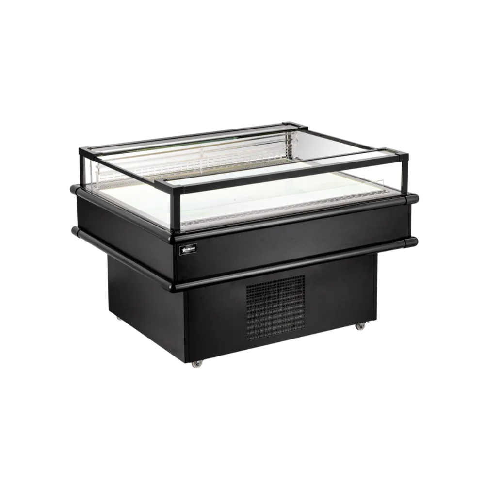 Omcan USA 48571 50" Open Air Island Display Case, Self-Contained, 5.7 cu. ft.
