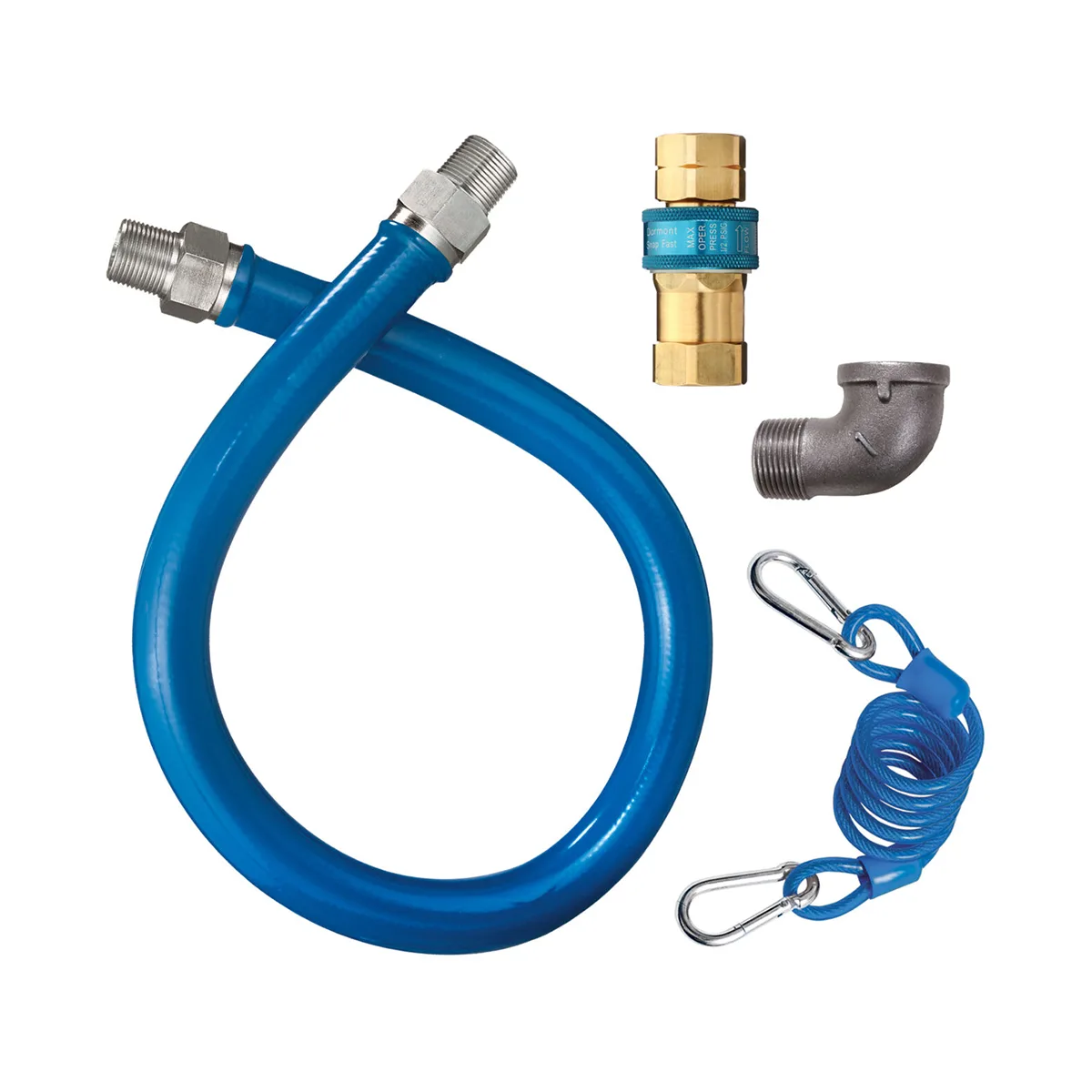 Dormont 16100BPQR24 SnapFast 24" Gas Connector Kit w/ Elbow and Restraining Cable, 1" Dia.