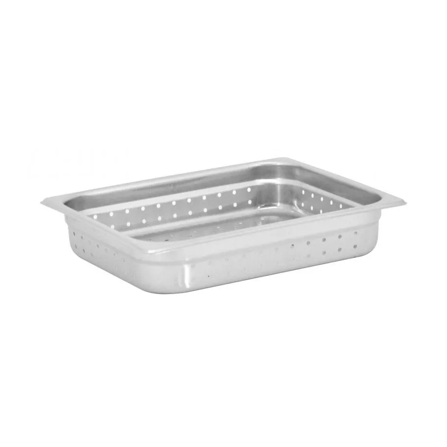 Omcan USA 85200 Steam Pan, 1/2 Size 10-3/8" x 12-3/4" x 2-1/2" Perforated, 25‑Gauge Stainless, NSF