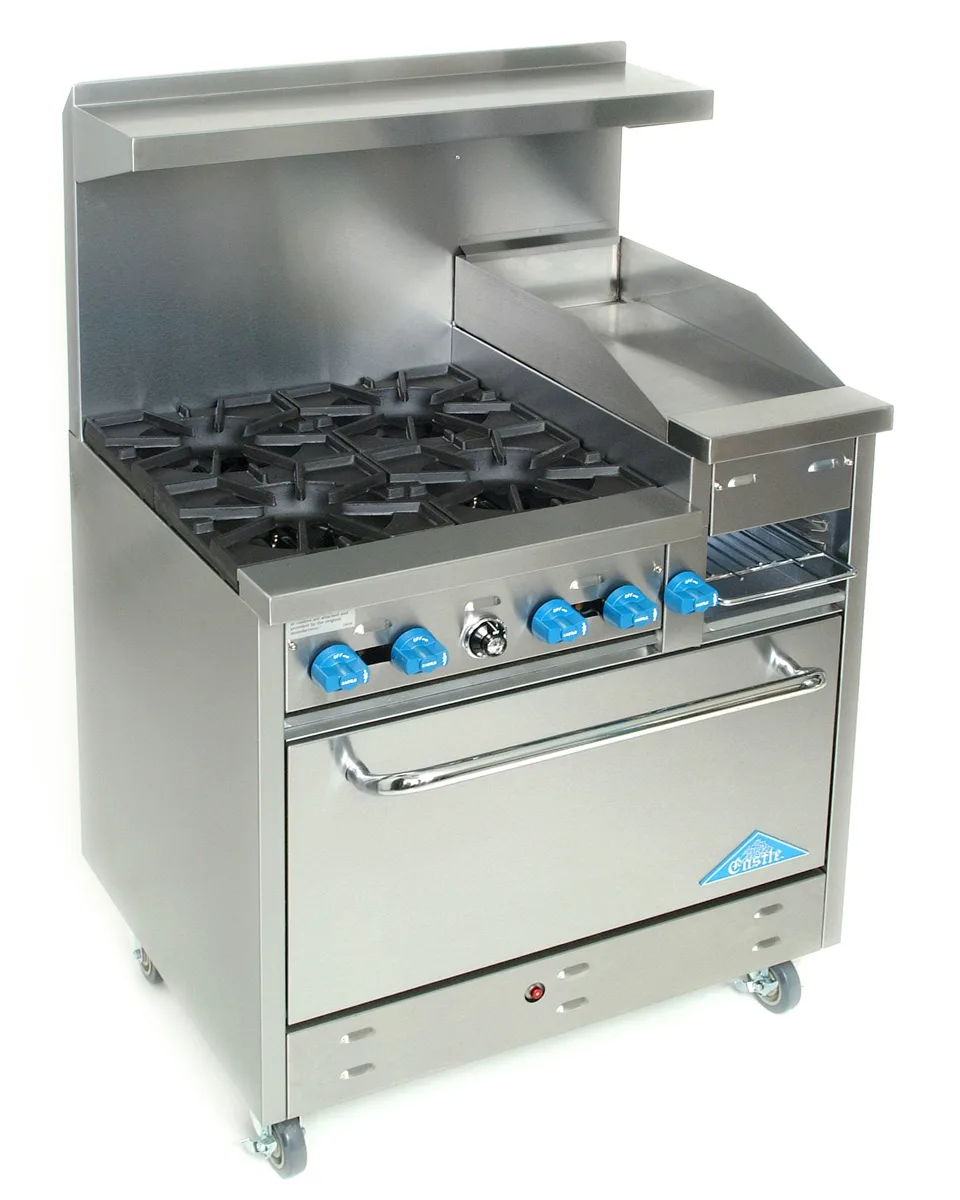 Comstock-Castle F330-12B 36" Gas Range w/ (4) Open Burners, 12" Raised Griddle, (1) Standard Oven, 162.000 BTU
