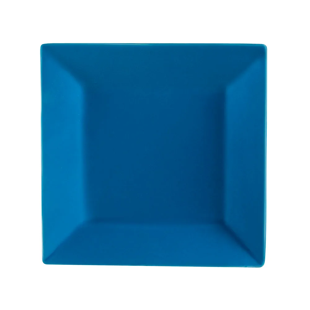 CAC China KC-16-PCK - Peacock Square Plate, 10" L x 10" W x 1" H, Ceramic, Dishwasher Safe - Dozen