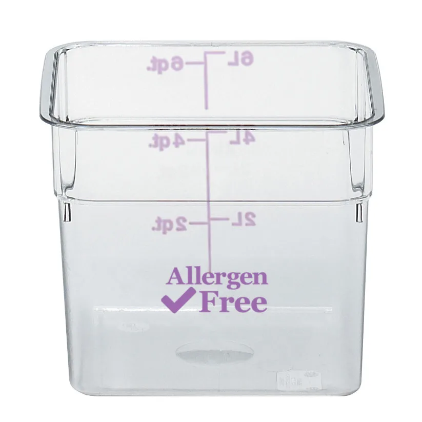 Cambro 18SFSCW441 CamSquare 18‑qt Square PC Box, 11‑1/4"L x 12‑1/4"W x 12‑5/8"H, Clear, NSF