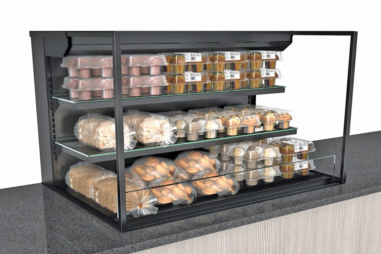 Structural Concepts NE4827DSSV 48" Reveal Self-Service Non-Refrigerated Slide In Counter Case
