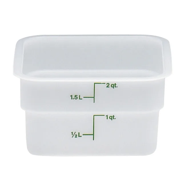 Cambro 2SFSP148 2 Qt, 7¼" L x 7¼" W x 3⅞" H, White PE, Dishwasher‑Safe, NSF Only