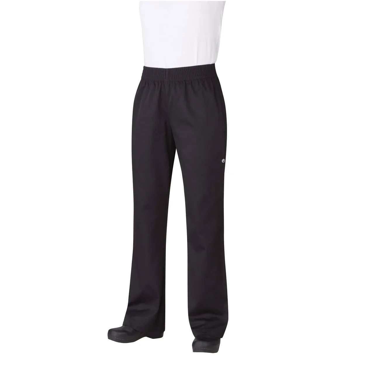 Chef Works PW005-BLK-S Women's Baggy Chef Pants, Small Black, 65/35 PolyCotton, Pockets