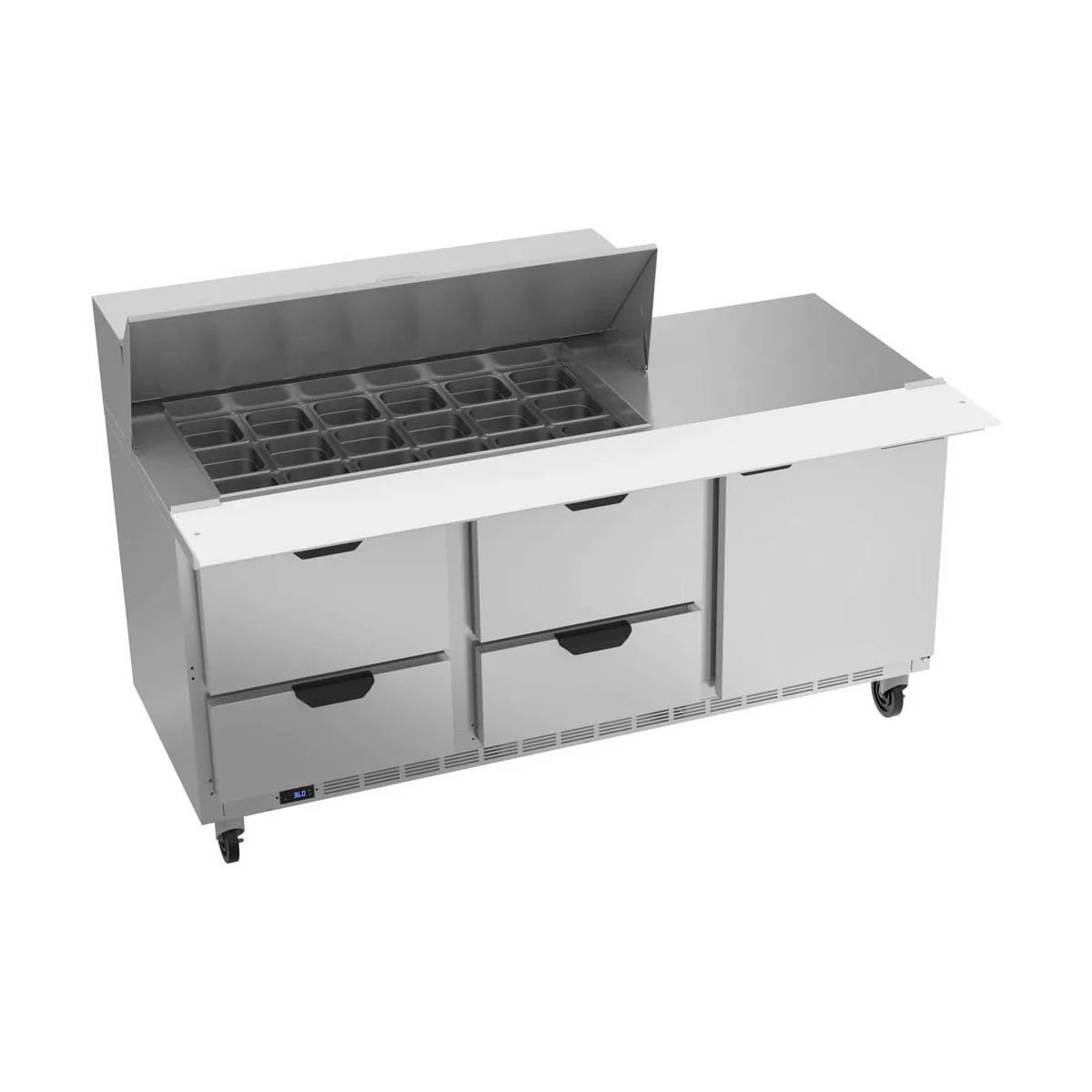 Beverage Air SPED72HC-18M-4 72" Mega Top Sandwich/Salad Prep Table w/ 4 Drawers & 1 Door, 18 pans
