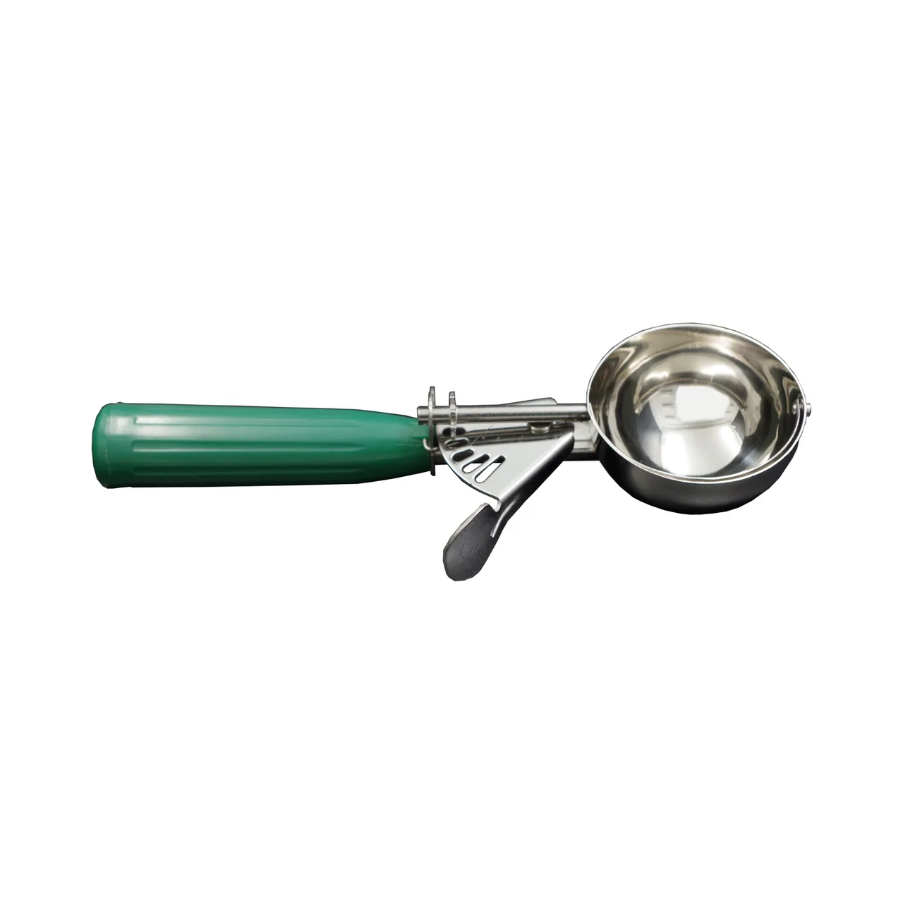 CAC China SICD-12GN Thumb Disher, #12, 2.66 oz., Stainless Steel Scoop, Green Handle
