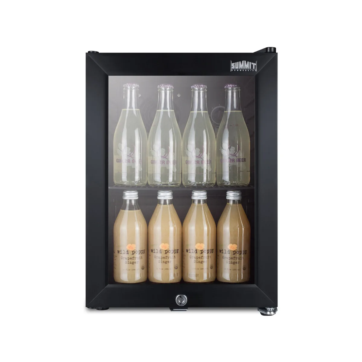 Summit SCR114L Glass Door Beverage Merchandiser, 0.85 cu.ft, Black, Reversible, Thermostat, 115V
